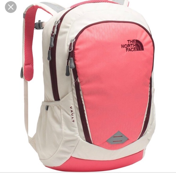 north face backpack white and pink